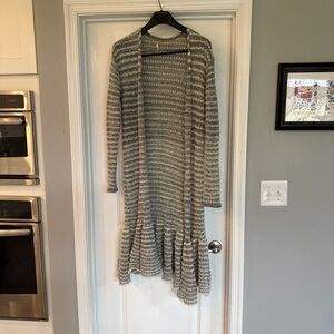 Free People Gray Striped Cardigan